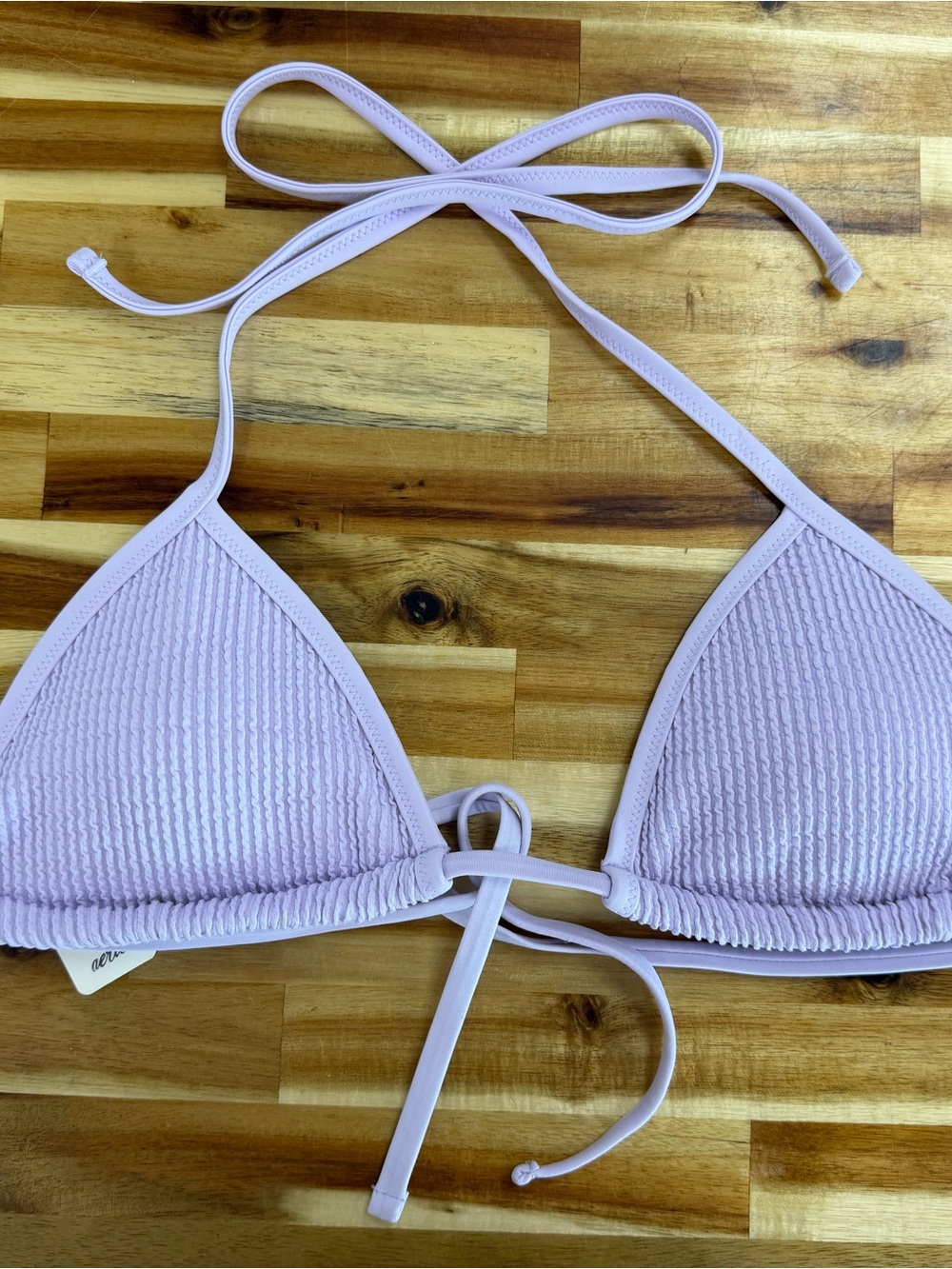 New aerie Lilac Textured Triangle Bikini Top